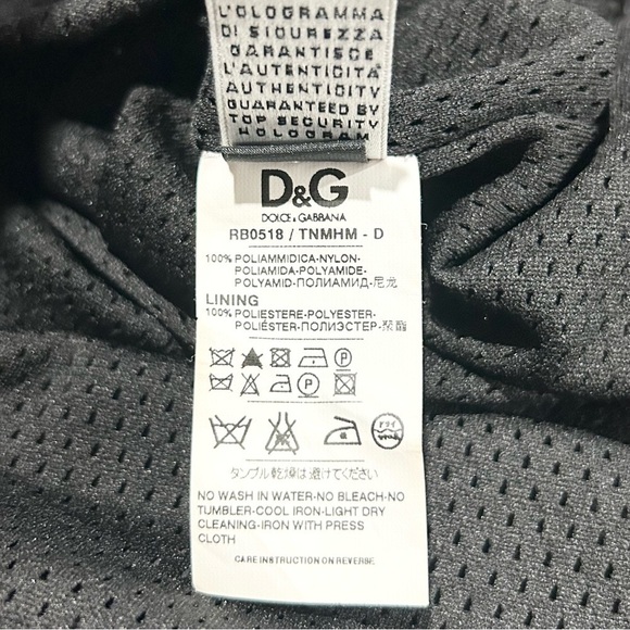 Dolce & Gabbana Track Light Nylon Bomber Jacket Racer Stripe Black White IT 54 - Picture 10 of 10
